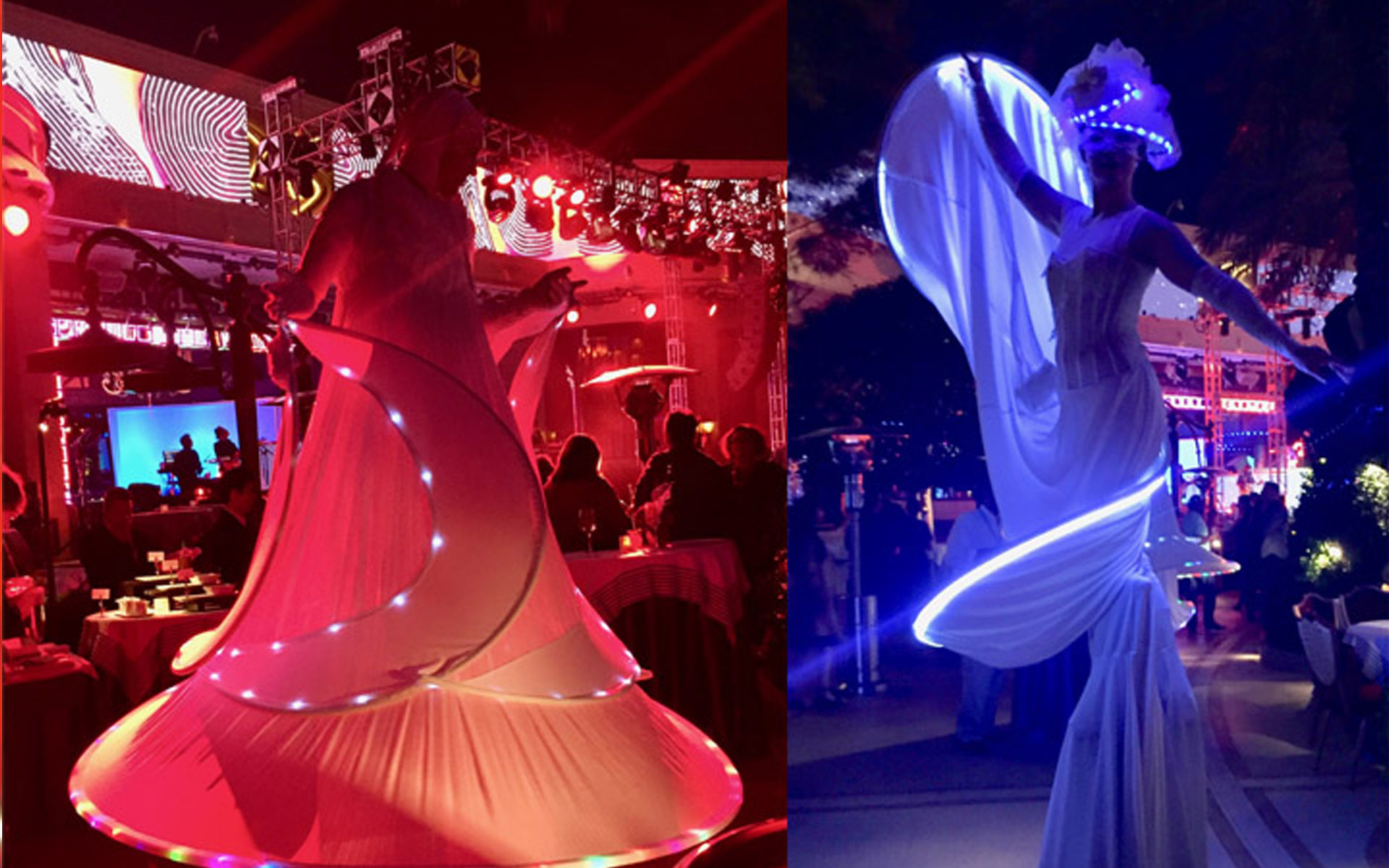 led stilts walkers